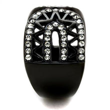 Load image into Gallery viewer, Womens Black Ring Anillo Para Mujer y Ninos Kids 316L Stainless Steel Ring with Top Grade Crystal in Black Diamond Abital - Jewelry Store by Erik Rayo

