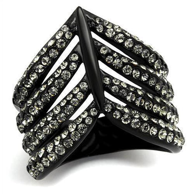 Womens Black Ring Anillo Para Mujer y Ninos Kids 316L Stainless Steel Ring with Top Grade Crystal in Black Diamond Delilah - Jewelry Store by Erik Rayo