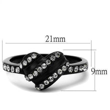 Load image into Gallery viewer, Womens Black Ring Anillo Para Mujer y Ninos Kids 316L Stainless Steel Ring with Top Grade Crystal in Black Diamond Esther - Jewelry Store by Erik Rayo

