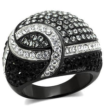 Load image into Gallery viewer, Womens Black Ring Anillo Para Mujer y Ninos Kids 316L Stainless Steel Ring with Top Grade Crystal in Black Diamond Perugia - Jewelry Store by Erik Rayo

