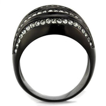 Load image into Gallery viewer, Womens Black Ring Anillo Para Mujer y Ninos Kids 316L Stainless Steel Ring with Top Grade Crystal in Black Diamond Siena - Jewelry Store by Erik Rayo
