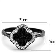 Load image into Gallery viewer, Womens Black Ring Anillo Para Mujer y Ninos Kids 316L Stainless Steel Ring with Top Grade Crystal in Jet Eliana - Jewelry Store by Erik Rayo
