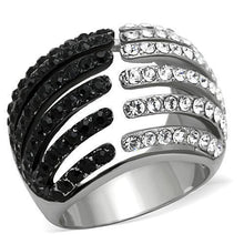 Load image into Gallery viewer, Womens Black Ring Anillo Para Mujer y Ninos Kids 316L Stainless Steel Ring with Top Grade Crystal in Jet Veneto - Jewelry Store by Erik Rayo
