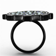 Load image into Gallery viewer, Womens Black Ring Anillo Para Mujer y Ninos Kids 316L Stainless Steel Ring with Top Grade Crystal in Multi Color Udine - Jewelry Store by Erik Rayo
