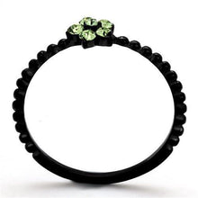 Load image into Gallery viewer, Womens Black Ring Anillo Para Mujer y Ninos Kids 316L Stainless Steel Ring with Top Grade Crystal in Peridot Umbria - Jewelry Store by Erik Rayo
