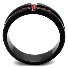 Load image into Gallery viewer, Womens Black Ring Anillo Para Mujer y Ninos Kids 316L Stainless Steel Ring with Top Grade Crystal in Rose Elizabeth - Jewelry Store by Erik Rayo
