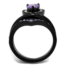 Load image into Gallery viewer, Womens Black Ring Anillo Para Mujer Stainless Steel Ring with AAA Grade CZ in Amethyst Anah - Jewelry Store by Erik Rayo
