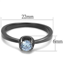 Load image into Gallery viewer, Womens Black Ring Anillo Para Mujer y Ninos Kids Stainless Steel Ring with AAA Grade CZ in Light Amethyst Ameya - Jewelry Store by Erik Rayo
