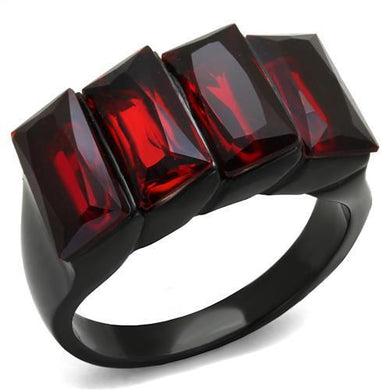 Womens Black Ring Anillo Para Mujer Stainless Steel Ring with Glass in Siam Cortona - Jewelry Store by Erik Rayo