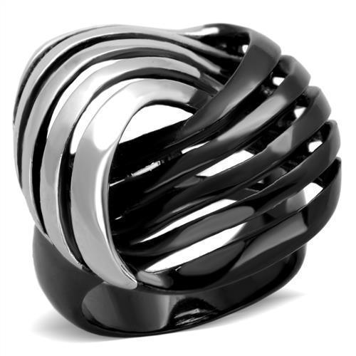 Womens Black Ring Anillo Para Mujer Stainless Steel Ring with No Stone Empoli - Jewelry Store by Erik Rayo