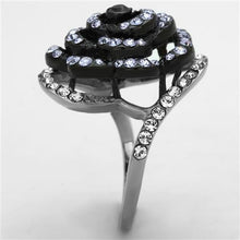Load image into Gallery viewer, Womens Black Ring Anillo Para Mujer Stainless Steel Ring with Top Grade Crystal in Amethyst Desio - Jewelry Store by Erik Rayo
