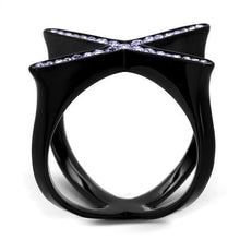 Load image into Gallery viewer, Womens Black Ring Anillo Para Mujer Stainless Steel Ring with Top Grade Crystal in Amethyst Nora - Jewelry Store by Erik Rayo
