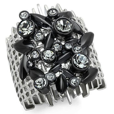 Womens Black Ring Anillo Para Mujer y Ninos Kids Stainless Steel Ring with Top Grade Crystal in Black Diamond Aosta - Jewelry Store by Erik Rayo