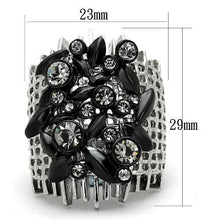 Load image into Gallery viewer, Womens Black Ring Anillo Para Mujer Stainless Steel Ring with Top Grade Crystal in Black Diamond Aosta - Jewelry Store by Erik Rayo

