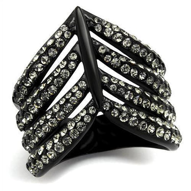 Womens Black Ring Anillo Para Mujer y Ninos Kids Stainless Steel Ring with Top Grade Crystal in Black Diamond Delilah - Jewelry Store by Erik Rayo