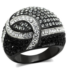 Load image into Gallery viewer, Womens Black Ring Anillo Para Mujer Stainless Steel Ring with Top Grade Crystal in Black Diamond Perugia - Jewelry Store by Erik Rayo
