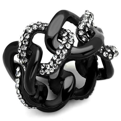 Womens Black Ring Anillo Para Mujer y Ninos Kids Stainless Steel Ring with Top Grade Crystal in Black Diamond Terni - Jewelry Store by Erik Rayo