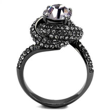 Load image into Gallery viewer, Womens Black Ring Anillo Para Mujer Stainless Steel Ring with Top Grade Crystal in Light Amethyst Arake - Jewelry Store by Erik Rayo
