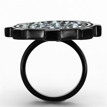 Load image into Gallery viewer, Womens Black Ring Anillo Para Mujer Stainless Steel Ring with Top Grade Crystal in Multi Color Udine - Jewelry Store by Erik Rayo
