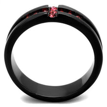 Load image into Gallery viewer, Womens Black Ring Anillo Para Mujer Stainless Steel Ring with Top Grade Crystal in Rose Elizabeth - Jewelry Store by Erik Rayo
