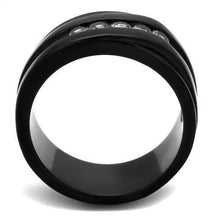 Load image into Gallery viewer, Womens Black Ring Anillo Para Mujer y Ninos Unisex Kids 316L Stainless Steel Ring with AAA Grade CZ in Clear Brigette - Jewelry Store by Erik Rayo

