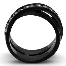 Load image into Gallery viewer, Womens Black Ring Anillo Para Mujer y Ninos Unisex Kids 316L Stainless Steel Ring with Top Grade Crystal in Black Diamond Annalisa - Jewelry Store by Erik Rayo
