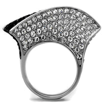 Load image into Gallery viewer, Womens Black Ring Anillo Para Mujer y Ninos Unisex Kids 316L Stainless Steel Ring with Top Grade Crystal in Jet Dorothy - Jewelry Store by Erik Rayo
