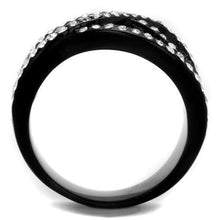Load image into Gallery viewer, Womens Black Ring Anillo Para Mujer y Ninos Unisex Kids 316L Stainless Steel Ring with Top Grade Crystal in Montana Caroline - Jewelry Store by Erik Rayo

