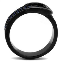 Load image into Gallery viewer, Womens Black Ring Anillo Para Mujer y Ninos Unisex Kids 316L Stainless Steel Ring with Top Grade Crystal in Multi Color Emilia - Jewelry Store by Erik Rayo
