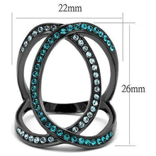 Load image into Gallery viewer, Womens Black Ring Anillo Para Mujer y Ninos Unisex Kids 316L Stainless Steel Ring with Top Grade Crystal in Multi Color Millicent - Jewelry Store by Erik Rayo
