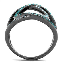 Load image into Gallery viewer, Womens Black Ring Anillo Para Mujer y Ninos Unisex Kids 316L Stainless Steel Ring with Top Grade Crystal in Multi Color Millicent - Jewelry Store by Erik Rayo
