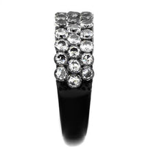 Load image into Gallery viewer, Womens Black Ring Anillo Para Mujer Stainless Steel Ring with AAA Grade CZ in Clear Miriam - Jewelry Store by Erik Rayo
