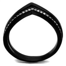 Load image into Gallery viewer, Womens Black Ring Anillo Para Mujer Stainless Steel Ring with Top Grade Crystal in Clear Angelica - Jewelry Store by Erik Rayo
