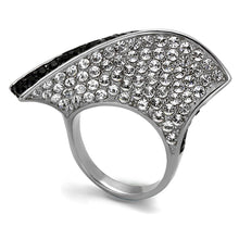 Load image into Gallery viewer, Womens Black Ring Anillo Para Mujer Stainless Steel Ring with Top Grade Crystal in Jet Dorothy - Jewelry Store by Erik Rayo

