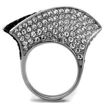 Load image into Gallery viewer, Womens Black Ring Anillo Para Mujer Stainless Steel Ring with Top Grade Crystal in Jet Dorothy - Jewelry Store by Erik Rayo
