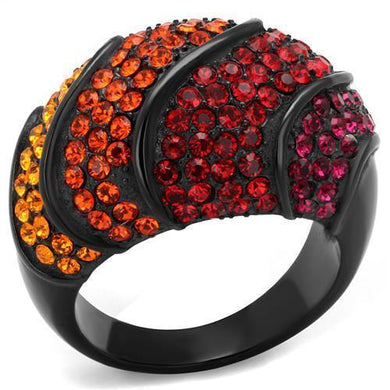 Womens Black Ring Anillo Para Mujer y Ninos Unisex Kids Stainless Steel Ring with Top Grade Crystal in Multi Color Giselle - Jewelry Store by Erik Rayo