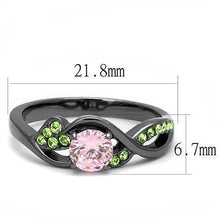 Load image into Gallery viewer, Womens Black Ring Rose Pink Anillo Para Mujer y Ninos Girls 316L Stainless Steel Ring with AAA Grade CZ in Rose Remi - Jewelry Store by Erik Rayo
