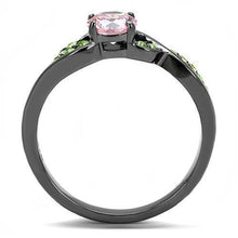 Load image into Gallery viewer, Womens Black Ring Rose Pink Anillo Para Mujer Stainless Steel Ring with AAA Grade CZ in Rose Remi - Jewelry Store by Erik Rayo

