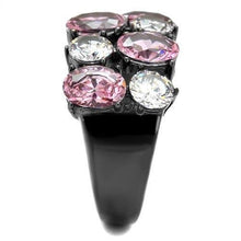 Load image into Gallery viewer, Womens Black Ring Rose Pink Anillo Para Mujer y Ninos Kids 316L Stainless Steel Ring with AAA Grade CZ in Rose Zaira - Jewelry Store by Erik Rayo
