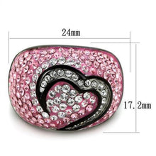 Load image into Gallery viewer, Womens Black Ring Rose Pink Anillo Para Mujer y Ninos Kids 316L Stainless Steel Ring with Top Grade Crystal in Light Rose Trapani - Jewelry Store by Erik Rayo
