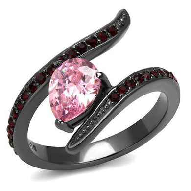 Womens Black Ring Rose Pink Anillo Para Mujer Stainless Steel Ring with AAA Grade CZ in Rose Adriel - Jewelry Store by Erik Rayo
