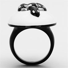 Load image into Gallery viewer, Womens Black White Snake Ring Anillo Para Mujer Stainless Steel Ring with Epoxy in White Trieste - Jewelry Store by Erik Rayo
