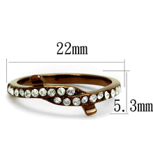 Load image into Gallery viewer, Womens Brown Ring Anillo Para Mujer y Ninos Kids Stainless Steel Ring with Top Grade Crystal in Clear - ErikRayo.com
