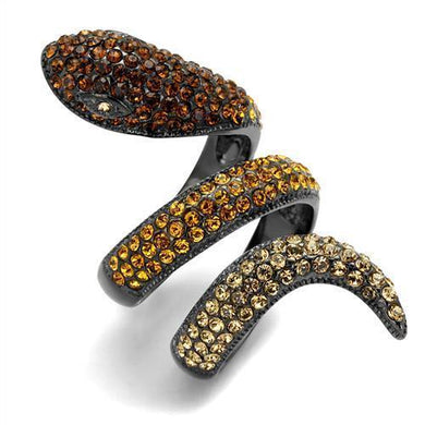 Womens Brown Snake Ring Anillo Para Mujer y Ninos Kids Stainless Steel Ring with Top Grade Crystal in Multi Color Padua - Jewelry Store by Erik Rayo