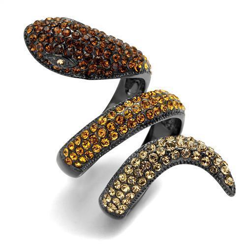 Womens Brown Snake Ring Anillo Para Mujer Stainless Steel Ring with Top Grade Crystal in Multi Color Padua - Jewelry Store by Erik Rayo