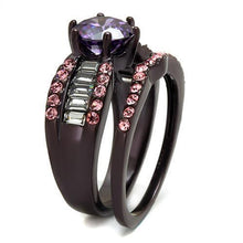 Load image into Gallery viewer, Womens Coffee Brown Ring Anillo Cafe Para Mujer 316L Stainless Steel with AAA Grade CZ in Amethyst Capua Greco - Jewelry Store by Erik Rayo
