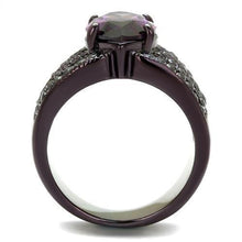 Load image into Gallery viewer, Womens Coffee Brown Ring Anillo Cafe Para Mujer 316L Stainless Steel with AAA Grade CZ in Amethyst Vasto - Jewelry Store by Erik Rayo
