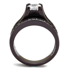 Load image into Gallery viewer, Womens Coffee Brown Ring Anillo Cafe Para Mujer 316L Stainless Steel with AAA Grade CZ in Clear Abruzzi - Jewelry Store by Erik Rayo
