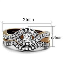 Load image into Gallery viewer, Womens Coffee Brown Ring Anillo Cafe Para Mujer 316L Stainless Steel with AAA Grade CZ in Clear Anagi - Jewelry Store by Erik Rayo
