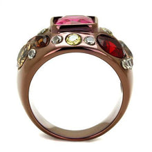 Load image into Gallery viewer, Womens Coffee Brown Ring Anillo Cafe Para Mujer 316L Stainless Steel with AAA Grade CZ in Ruby Annunziata - Jewelry Store by Erik Rayo
